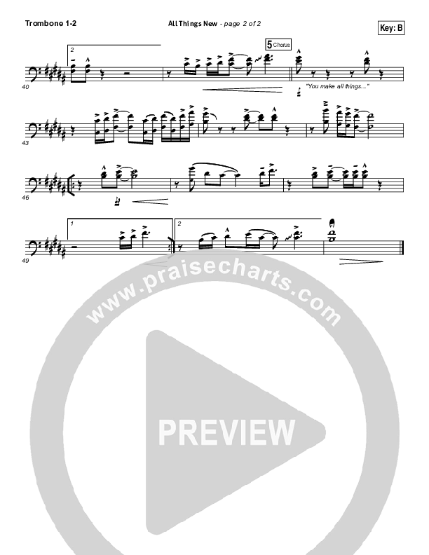 All Things New Trombone 1/2 (Hillsong Worship)