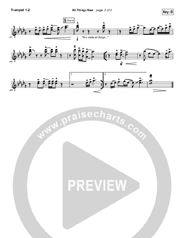 All Things New Trumpet 1,2 (Hillsong Worship)