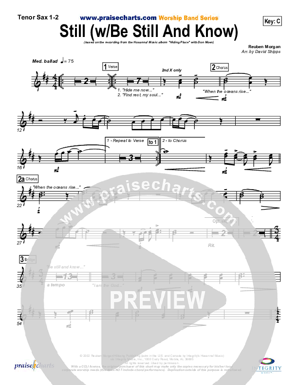 Still Tenor Sax 1/2 (Don Moen)