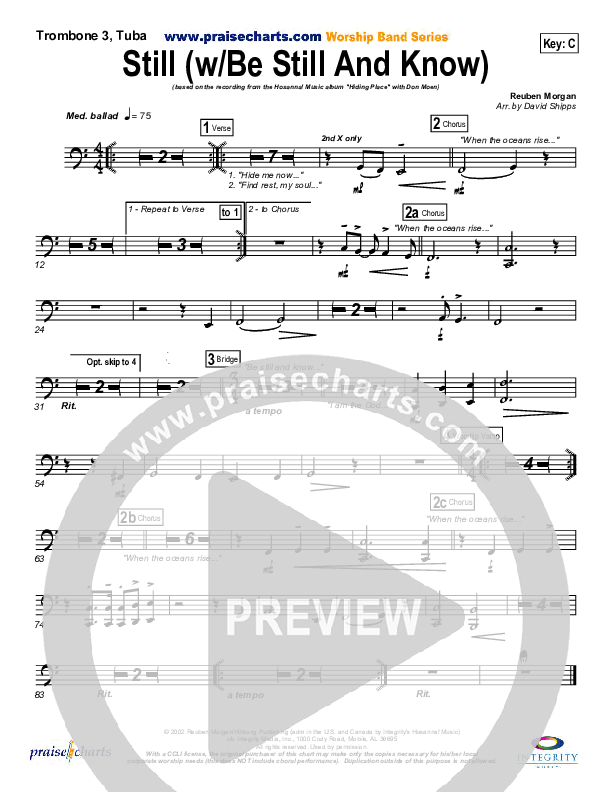 Still Trombone 3/Tuba (Don Moen)