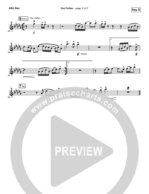 Our Father Alto Sax (Hillsong Worship)
