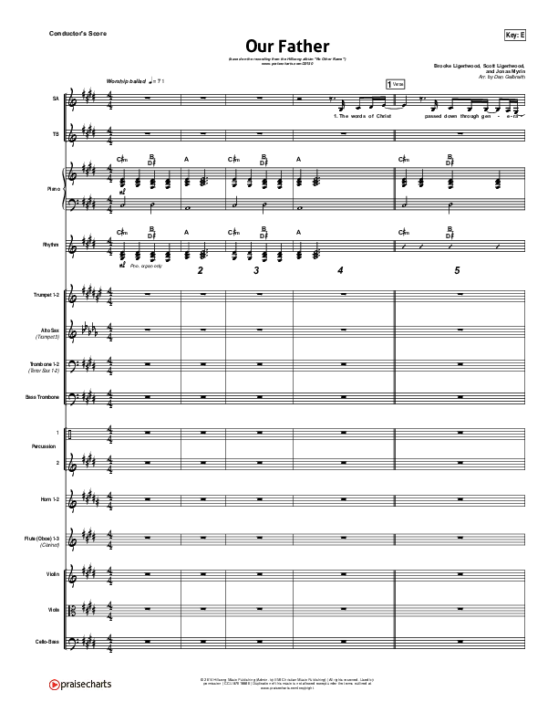 Our Father Conductor's Score (Hillsong Worship)