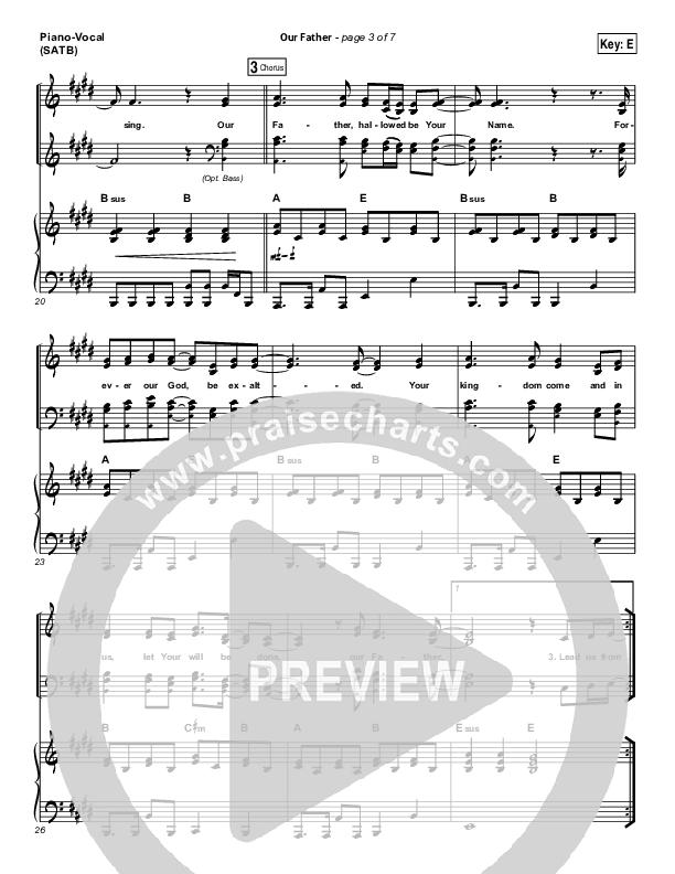 Our Father Piano/Vocal (SATB) (Hillsong Worship)