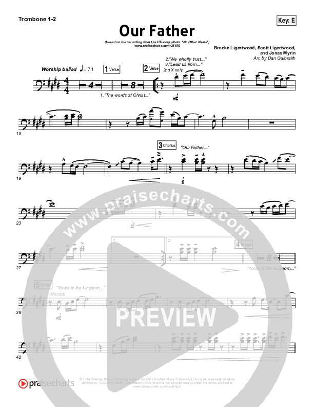 Our Father Trombone 1/2 (Hillsong Worship)