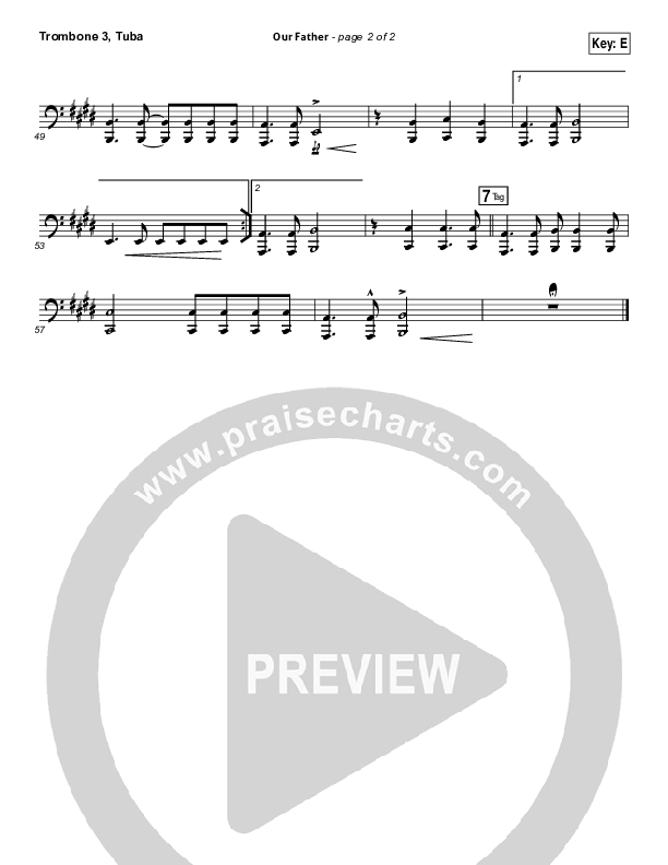 Our Father Trombone 3/Tuba (Hillsong Worship)