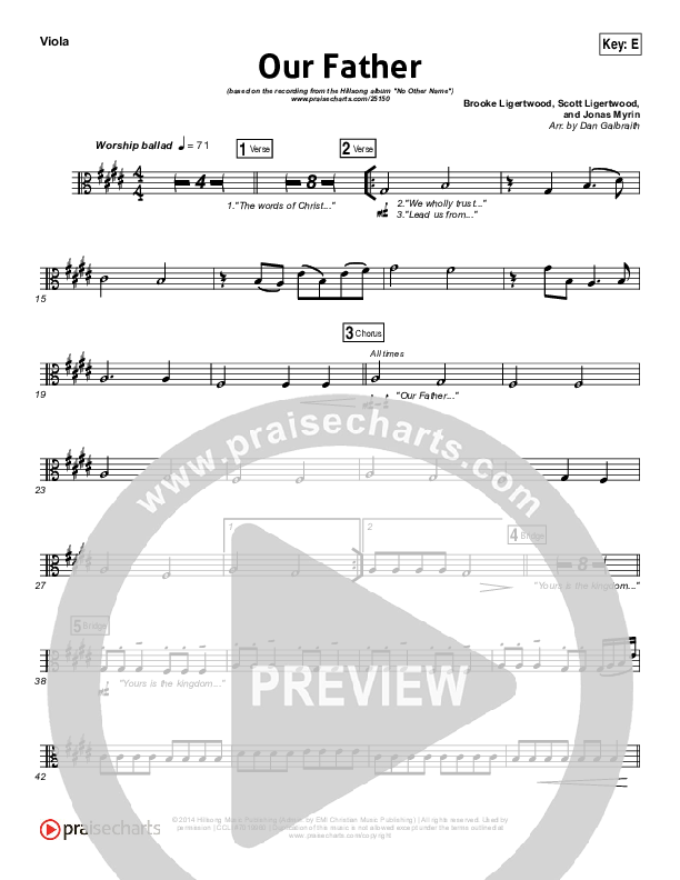 Our Father Viola (Hillsong Worship)