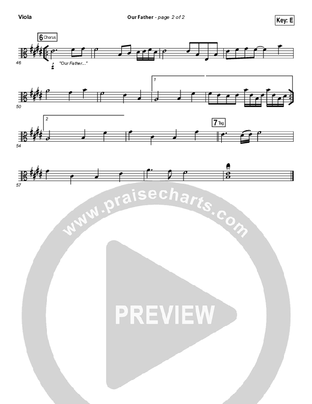 Our Father Viola (Hillsong Worship)