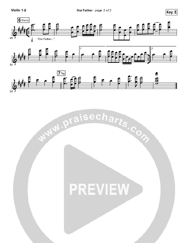 Our Father Violin 1/2 (Hillsong Worship)