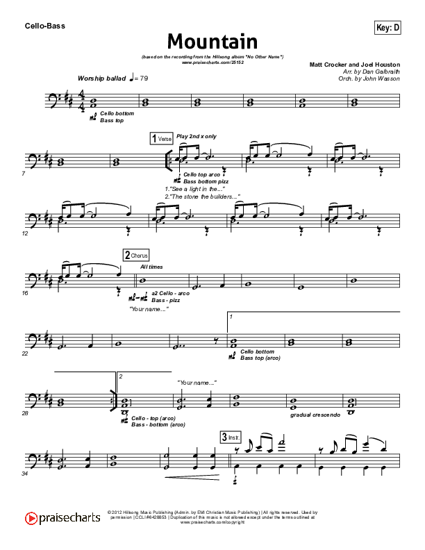 Mountain Cello/Bass (Hillsong Worship)