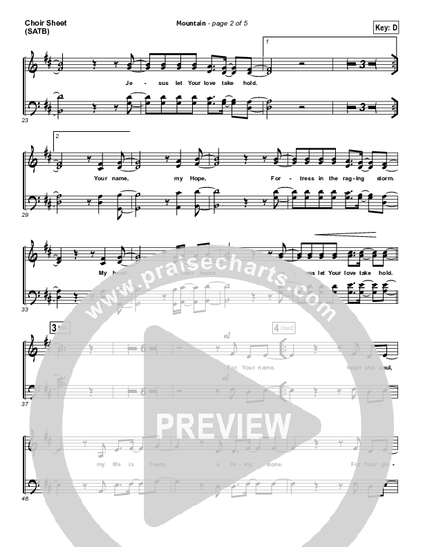 Mountain Choir Sheet (SATB) (Hillsong Worship)