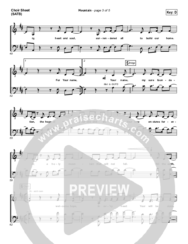 Mountain Choir Vocals (SATB) (Hillsong Worship)