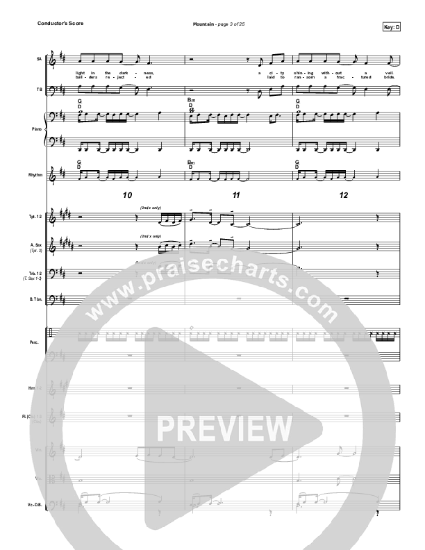 Mountain Conductor's Score (Hillsong Worship)