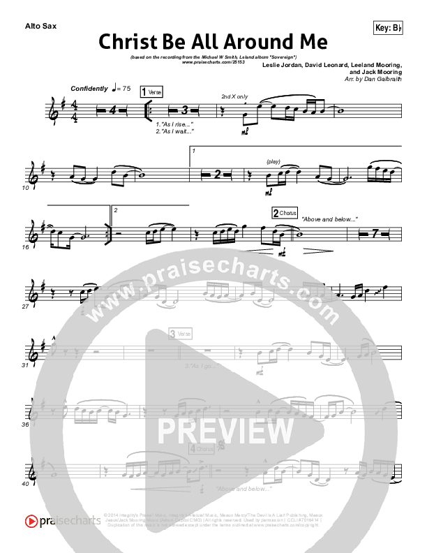 Christ Be All Around Me Alto Sax (Michael W. Smith / Leeland)