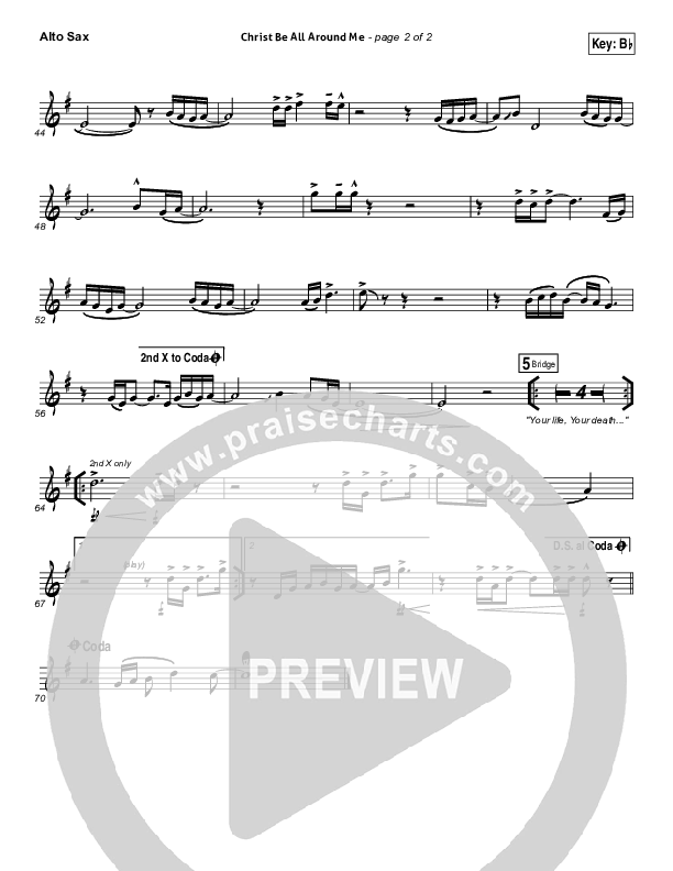 Christ Be All Around Me Alto Sax (Michael W. Smith / Leeland)