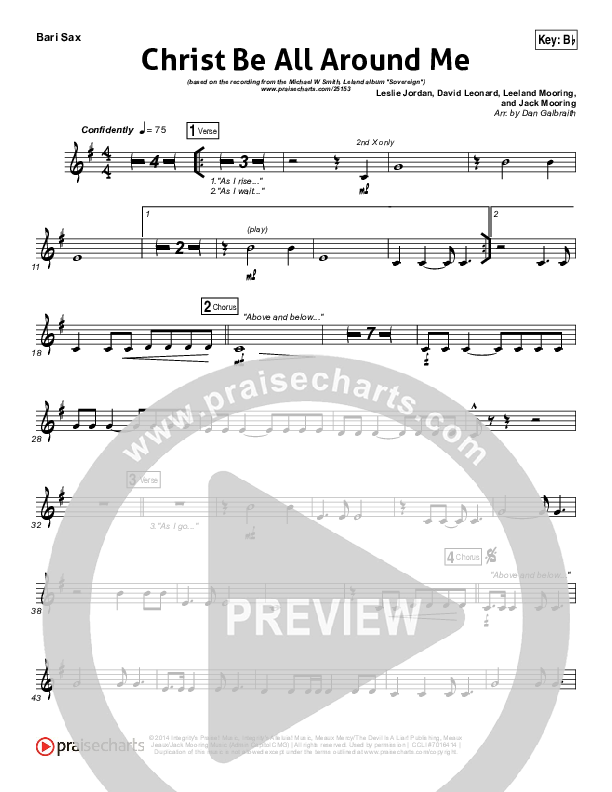 Christ Be All Around Me Bari Sax (Michael W. Smith / Leeland)