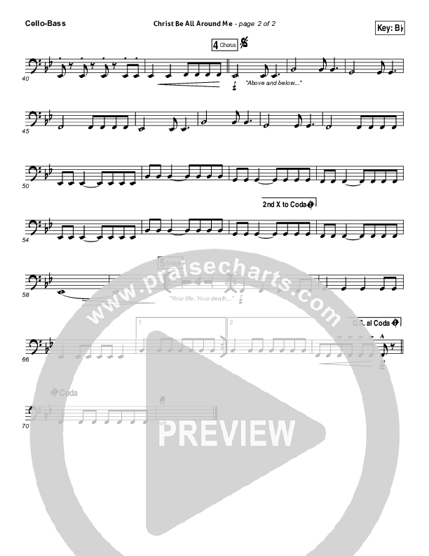 Christ Be All Around Me Cello/Bass (Michael W. Smith / Leeland)