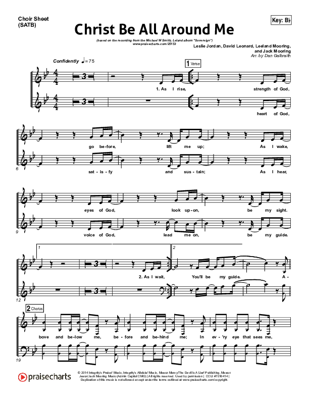 Christ Be All Around Me Choir Vocals (SATB) (Michael W. Smith / Leeland)