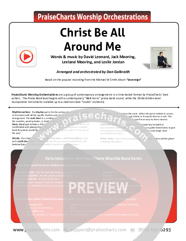 Christ Be All Around Me Cover Sheet (Michael W. Smith / Leeland)