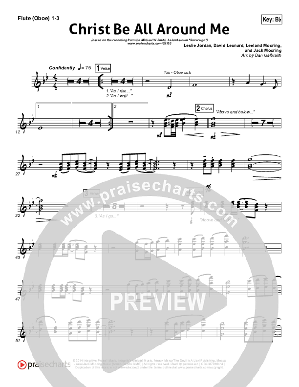 Christ Be All Around Me Flute/Oboe 1/2/3 (Michael W. Smith / Leeland)