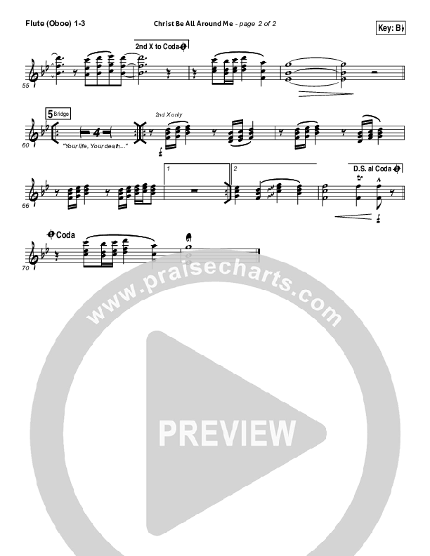 Christ Be All Around Me Flute/Oboe 1/2/3 (Michael W. Smith / Leeland)