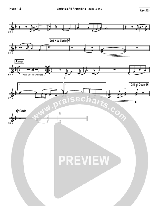 Christ Be All Around Me French Horn 1/2 (Michael W. Smith / Leeland)