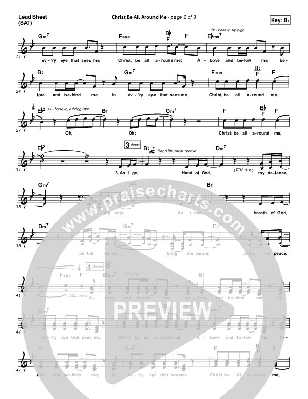 Christ Be All Around Me Lead Sheet (SAT) (Michael W. Smith / Leeland)