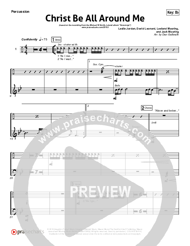 Christ Be All Around Me Percussion (Michael W. Smith / Leeland)