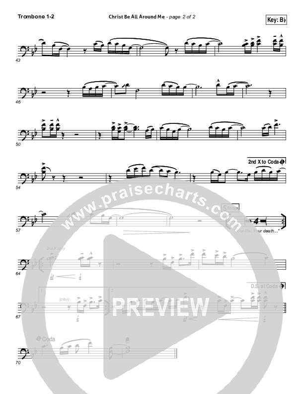 Christ Be All Around Me Trombone 1/2 (Michael W. Smith / Leeland)