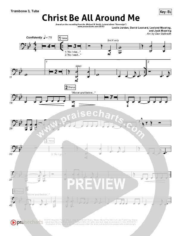 Christ Be All Around Me Trombone 3/Tuba (Michael W. Smith / Leeland)