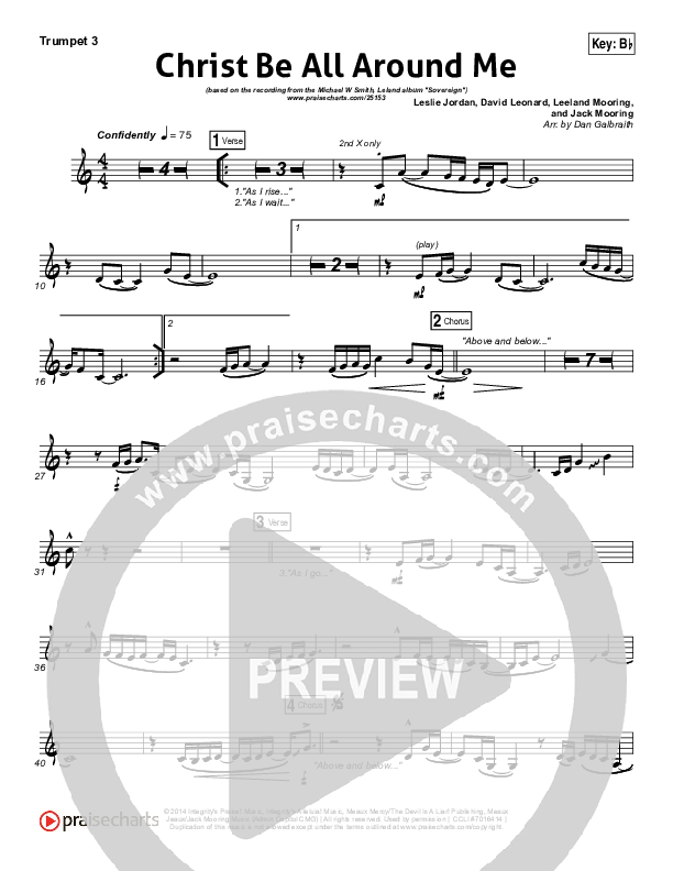 Christ Be All Around Me Trumpet 3 (Michael W. Smith / Leeland)