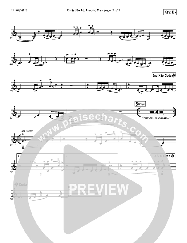 Christ Be All Around Me Trumpet 3 (Michael W. Smith / Leeland)