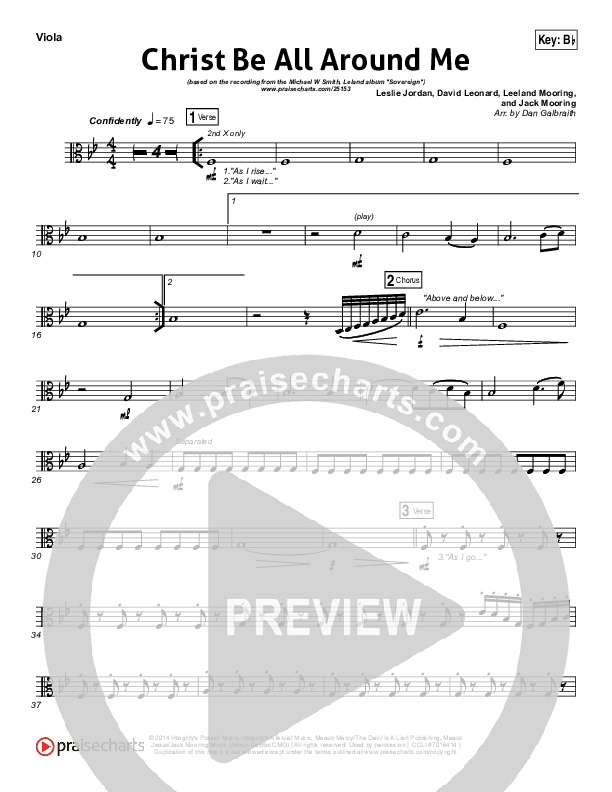 Christ Be All Around Me Viola (Michael W. Smith / Leeland)