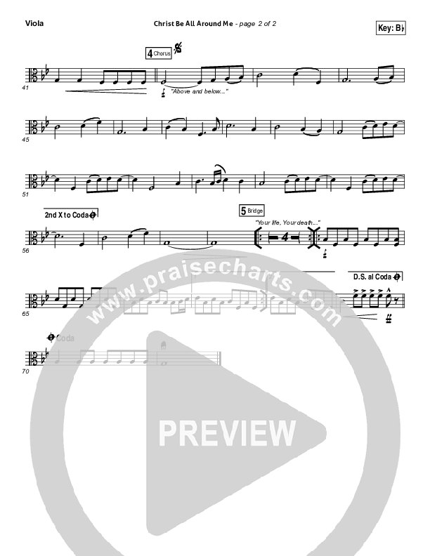 Christ Be All Around Me Viola (Michael W. Smith / Leeland)