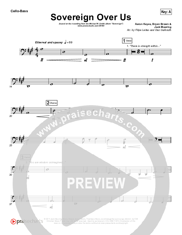 Sovereign Over Us Cello/Bass (Michael W. Smith)