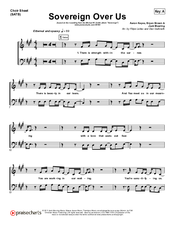 Sovereign Over Us Choir Sheet (SATB) (Michael W. Smith)