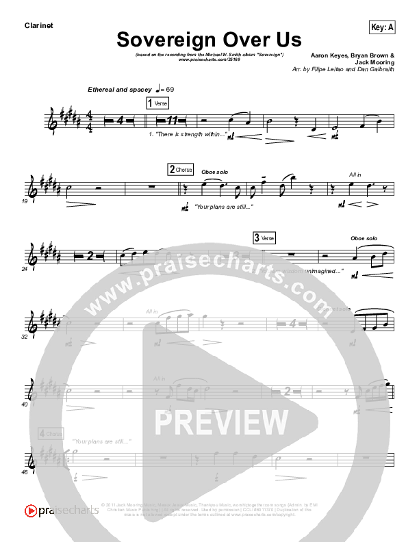 Sovereign Over Us Clarinet (Michael W. Smith)