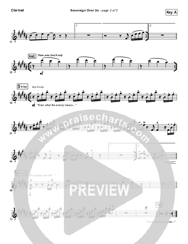 Sovereign Over Us Clarinet (Michael W. Smith)