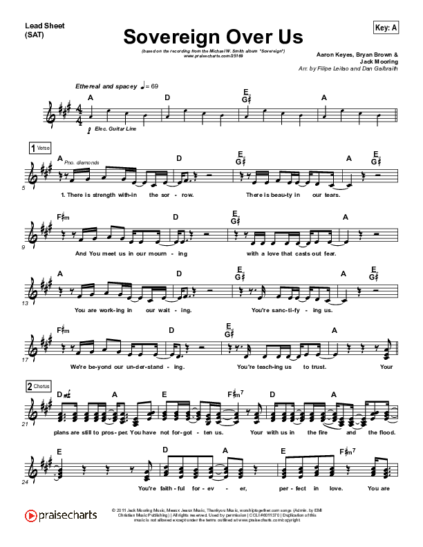 Sovereign Over Us Lead Sheet (SAT) (Michael W. Smith)