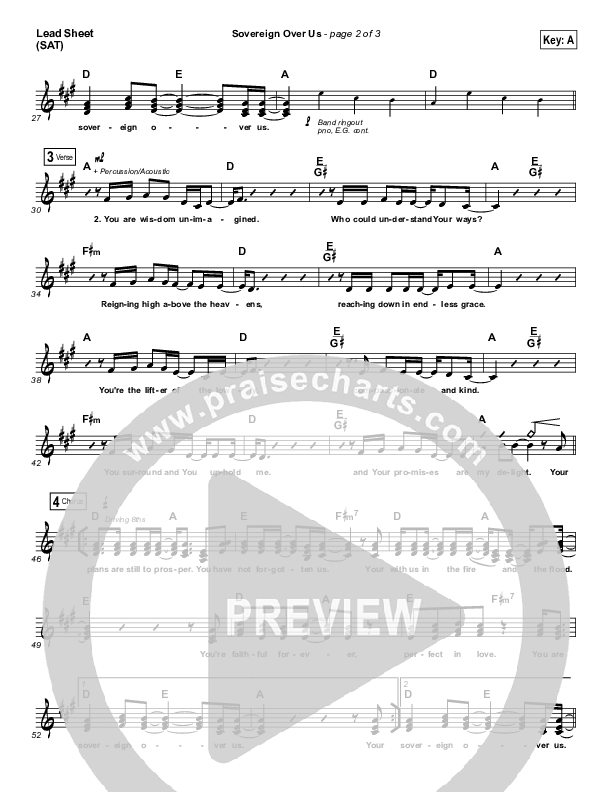 Sovereign Over Us Lead Sheet (SAT) (Michael W. Smith)
