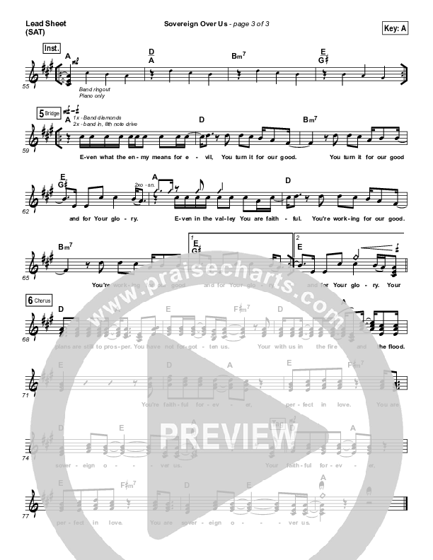 Sovereign Over Us Lead Sheet (SAT) (Michael W. Smith)