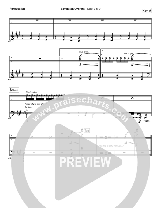 Sovereign Over Us Percussion (Michael W. Smith)