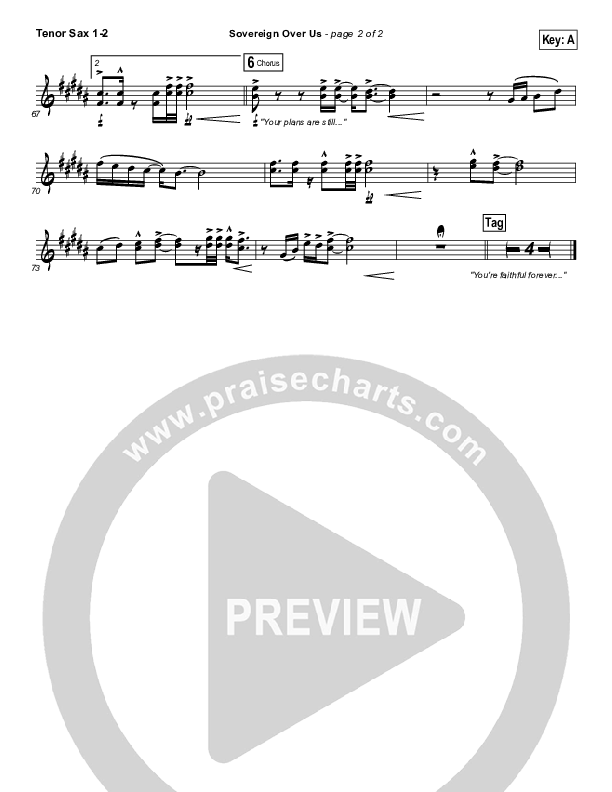 Sovereign Over Us Tenor Sax 1/2 (Michael W. Smith)