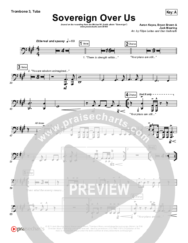 Sovereign Over Us Trombone 3/Tuba (Michael W. Smith)