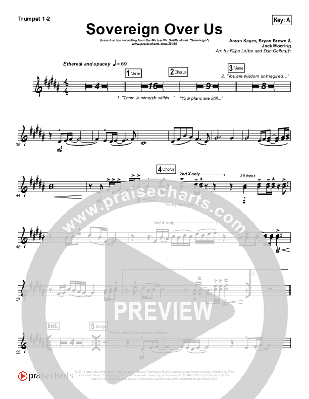 Sovereign Over Us Trumpet 1,2 (Michael W. Smith)
