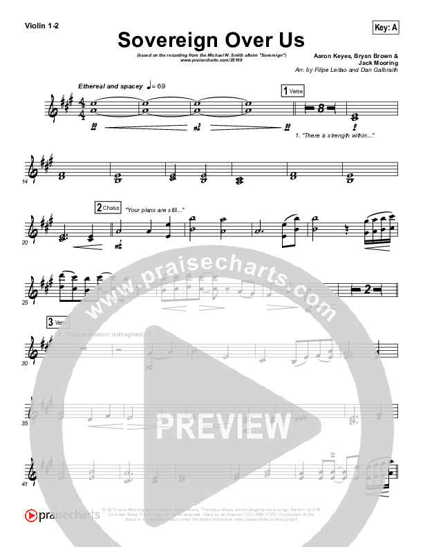 Sovereign Over Us Violin 1/2 (Michael W. Smith)