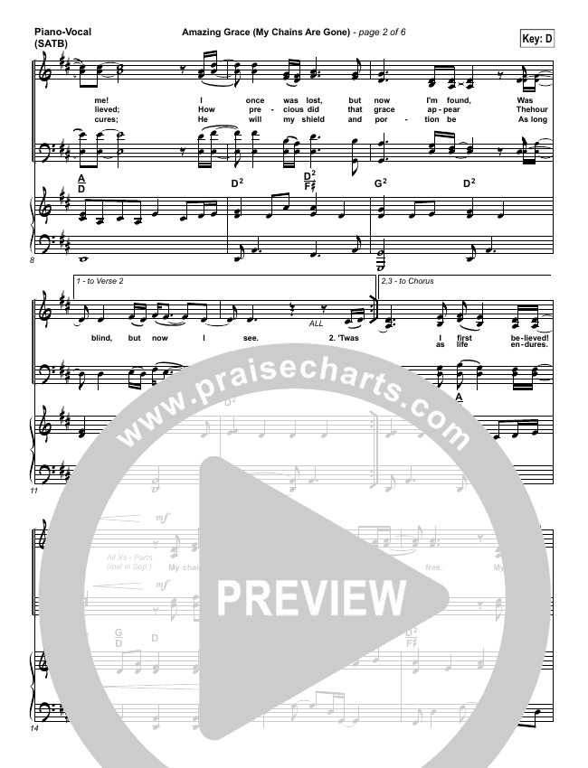 Amazing Grace (My Chains Are Gone) Sheet Music PDF (Chris Tomlin