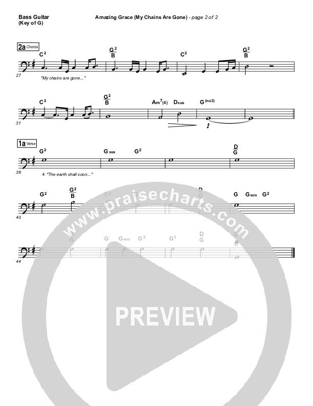 Amazing Grace (My Chains Are Gone) Bass Guitar (Chris Tomlin)