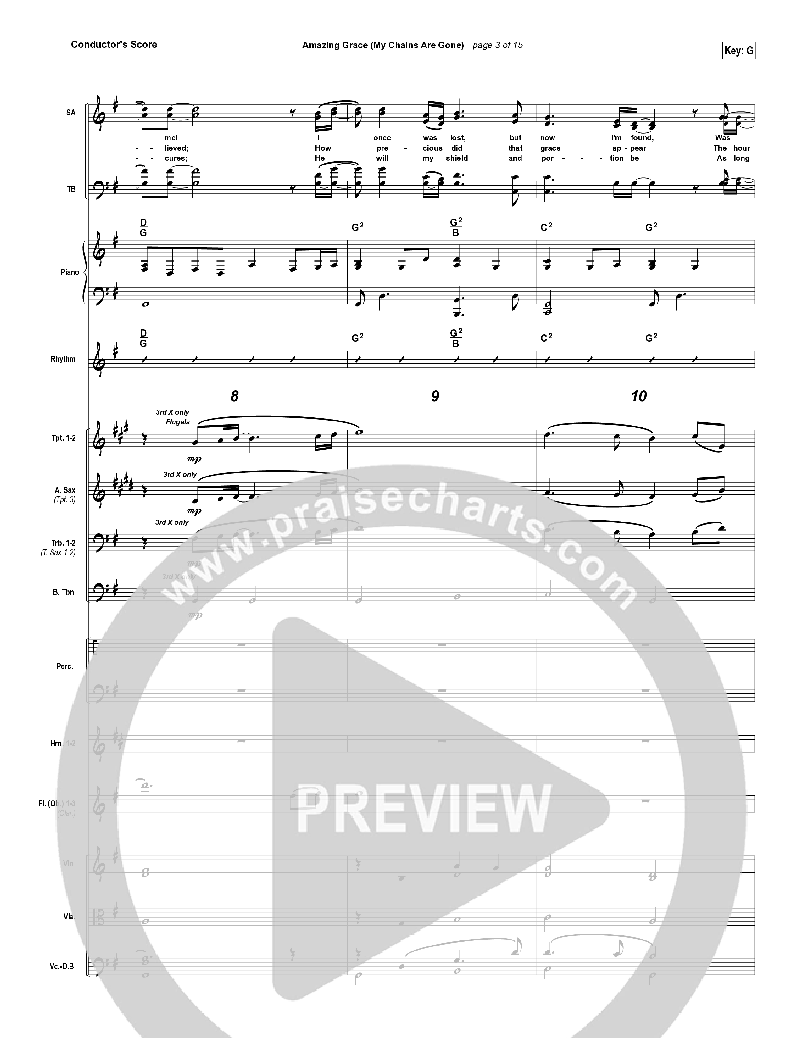 Amazing Grace (My Chains Are Gone) Conductor's Score (Chris Tomlin)