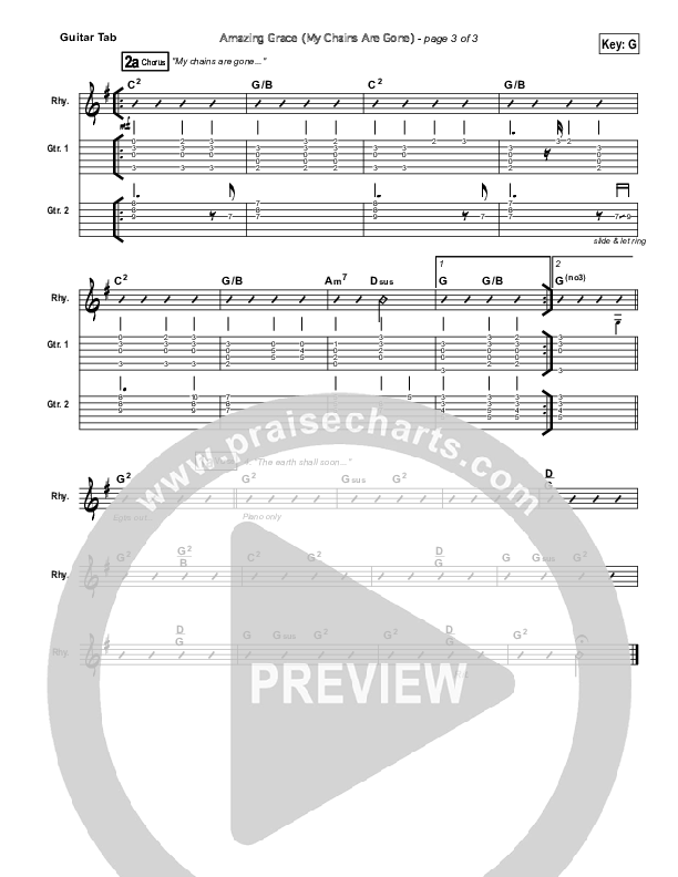 Amazing Grace (My Chains Are Gone) Guitar Tab (Chris Tomlin)