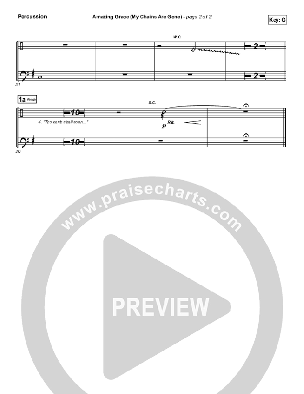 Amazing Grace (My Chains Are Gone) Percussion (Chris Tomlin)